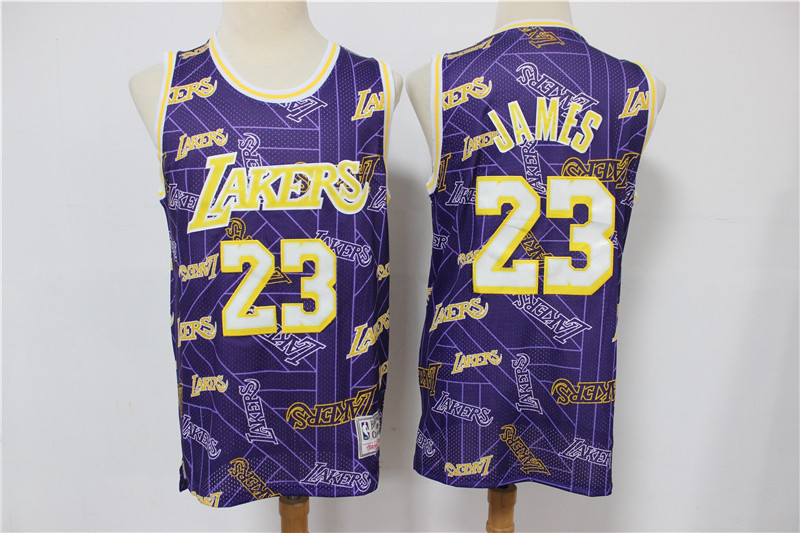 2020 Men Los Angeles Lakers Crershaw #23 James purple Game NBA Jerseys->brooklyn nets->NBA Jersey